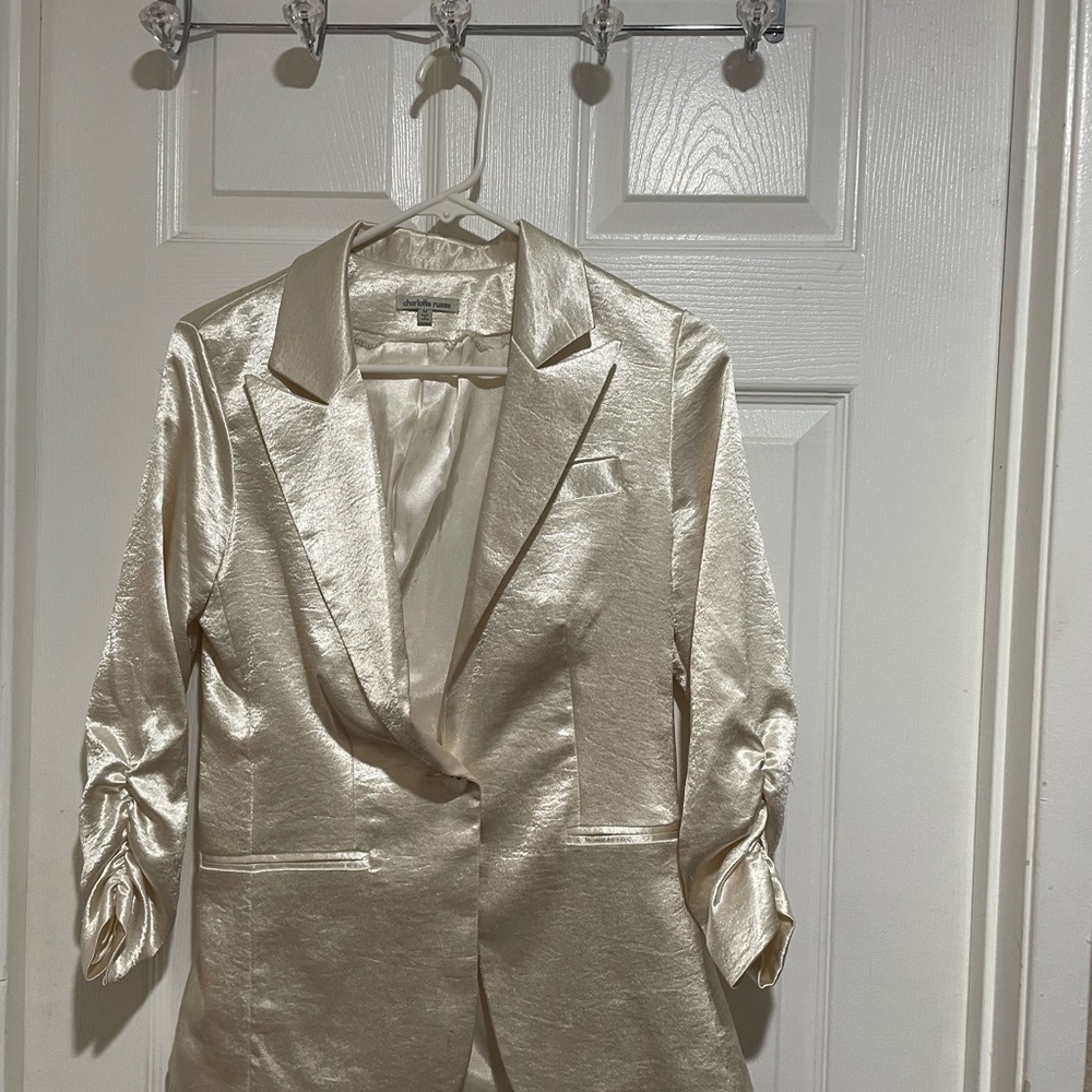 Charlotte Russe Shimmering Cream Blazer